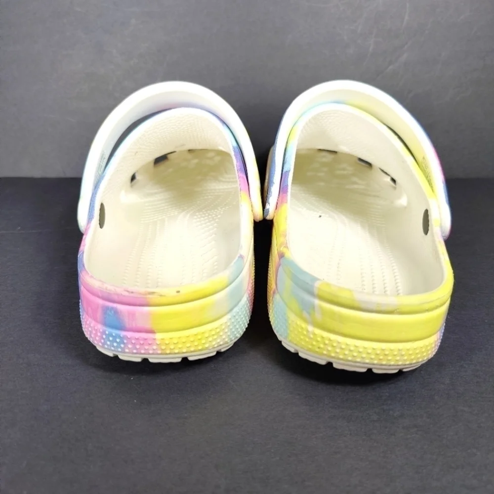 Crocs Classic Multicolor Tie Dye Graphic Clog Men's Sandals Size 12